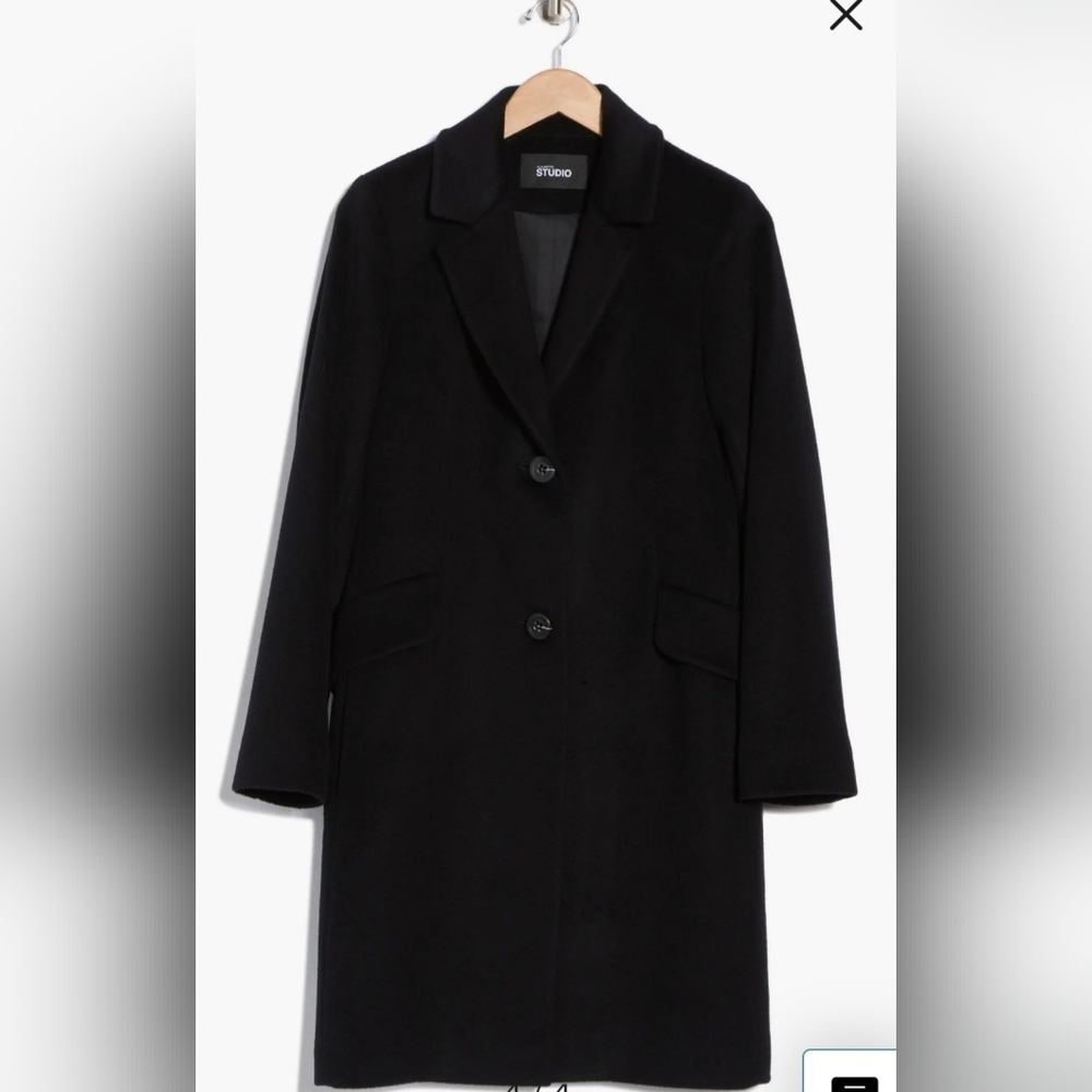 Fleurette Studio Notch Lapel Wool Blend Coat Size 14 - Picture 4 of 4